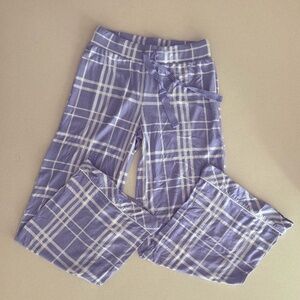 Purple Ultra Soft Material Velvety Checkered Lounge Pants/Pajamas Plaid